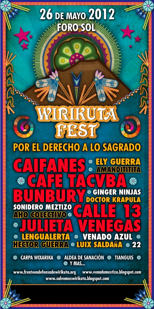 WIRIKUTA FEST26 Mayo - Caifanes, Cafe Tacvba, Bunbury, Calle 13 y más., 